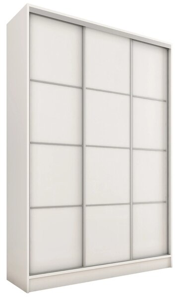 Šatní skříň LITOLARIS MAX 150 bez zrcadla, se 4 šuplíky a 2 šatními tyčemi, výška 235 cm, bílý mat
