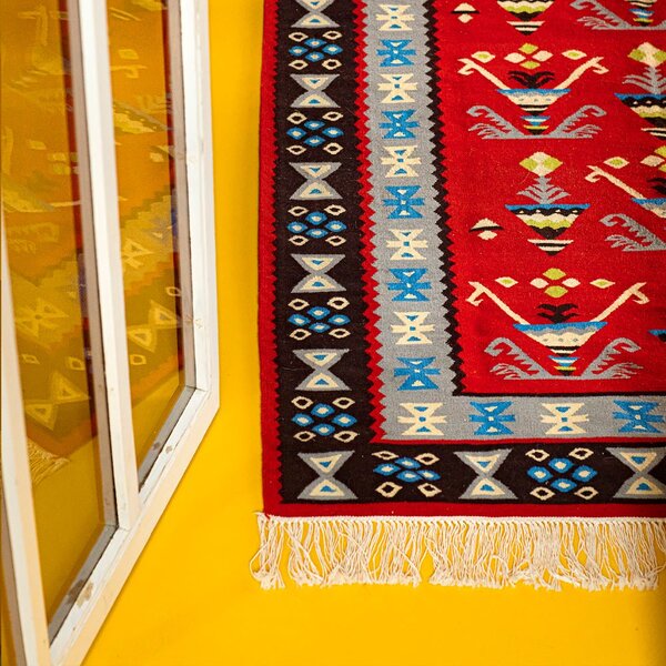 Vlněný Kilim 12 - Kytky v květináči