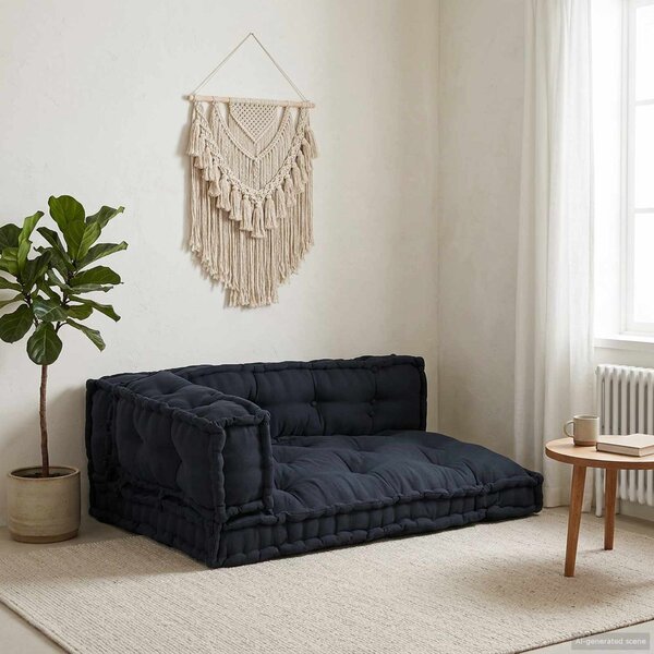 Polstrovaný pohovkový polštář 3 pcs Antracitová Textil