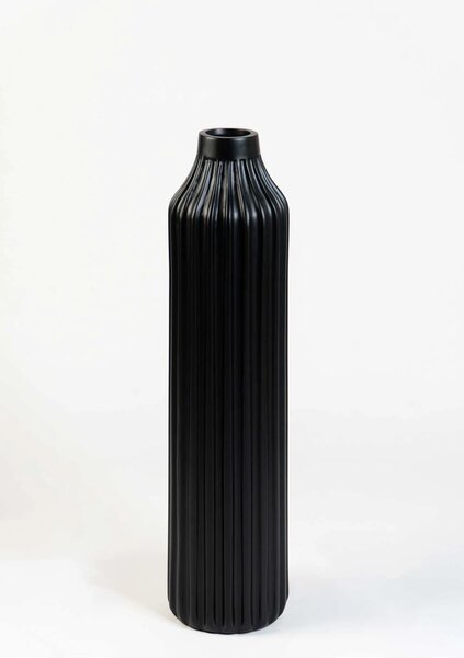 Podlahová váza VERTO, sklolaminát, výška 80 cm, černý mat