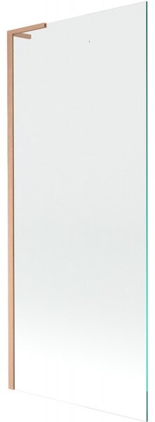Mexen Next L, 1-křídlová vanová zástěna 80 x 150 cm, 6mm čiré sklo, měděný profil, 895-080-000-03-00-65