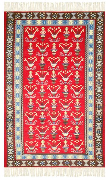 Vlněný Kilim 12 - Kytky v květináči