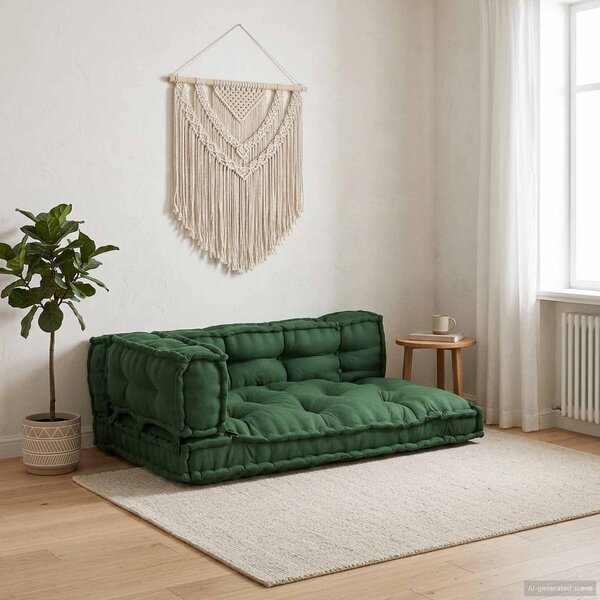 Polstrovaný pohovkový polštář 3 pcs Zelená 120 x 80 x 38 cm
