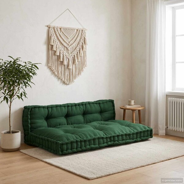 Polstrovaný pohovkový polštář 2 pcs Zelená 120 x 80 x 38 cm