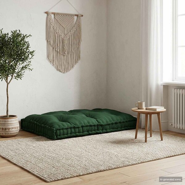 Polstrovaný pohovkový polštář Zelená 120 x 80 x 12 cm Textil