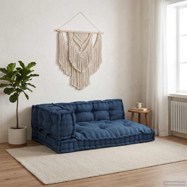 Polstrovaný pohovkový polštář 3 pcs Indigo 120 x 80 x 38 cm