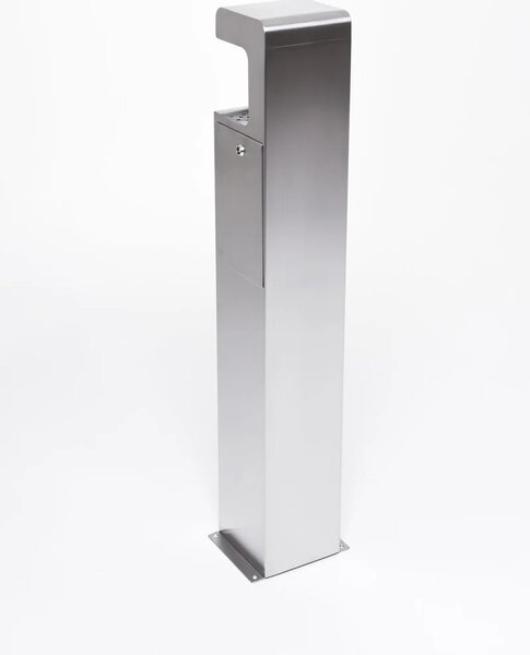 Stojící popelník FUMIX, broušený nerez, výška 96 cm, stříbrný