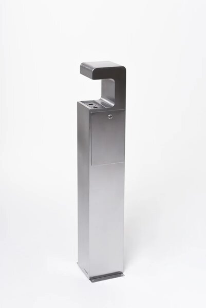 Stojící popelník FUMIX, broušený nerez, výška 96 cm, stříbrný