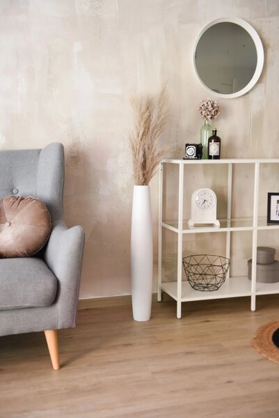 Vysoká váza ISONDRA, sklolaminát, výška 80 cm, bílá