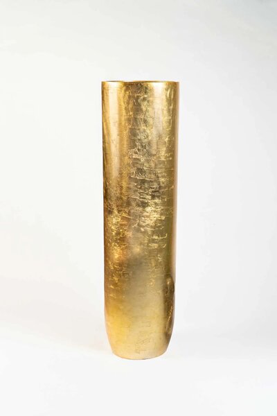 Exkluzivní květináč SOLERIO, sklolaminát, výška 120 cm, zlatý lesk