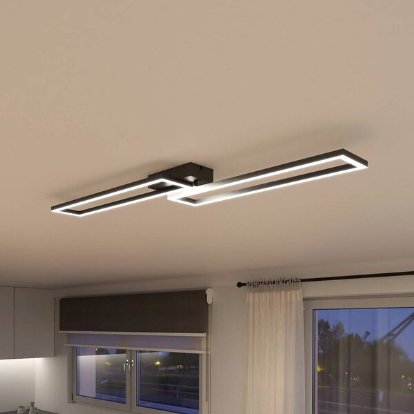 Tint Müller Licht LED stropní svítidlo Ciso, RGB, černé, stmívatelný, Černá, Obývací pokoj / jídelna, kov, Moderní