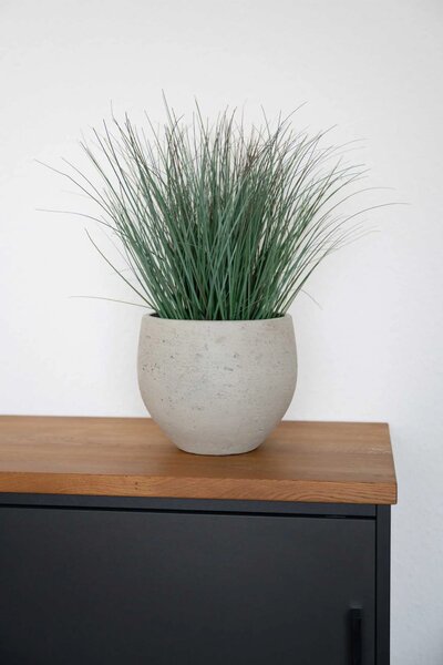 Moderní květináč RAFIOT, sklolaminát, výška 21 cm, béžový