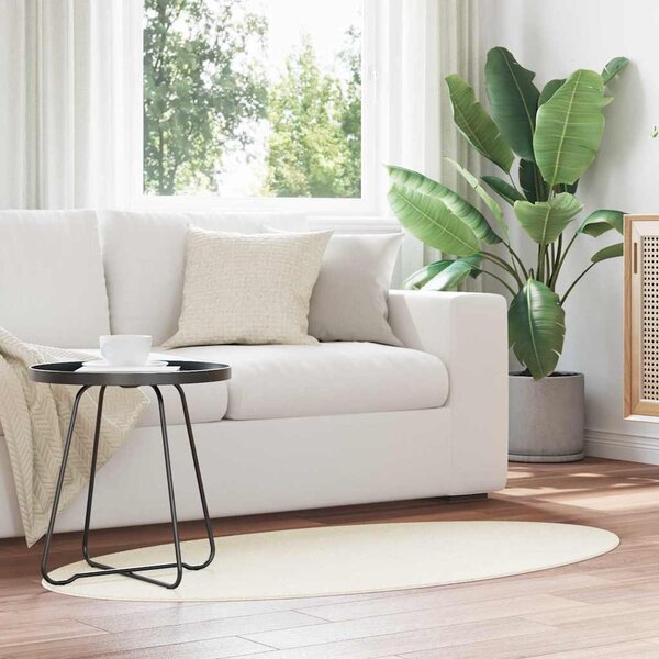 Kusové koberce Oválný HUARTE Krémová 80 x 150 cm 100% polyester