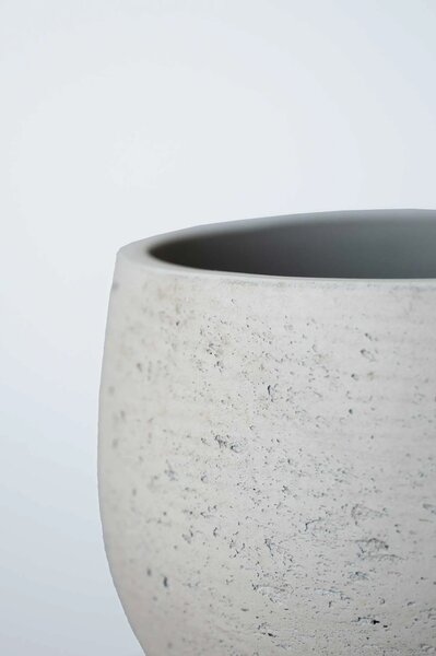 Moderní květináč RAFIOT, sklolaminát, výška 21 cm, béžový