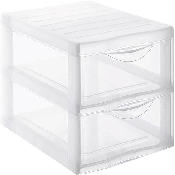 SUNDIS Úložný box se 2 zásuvkami, transparentní, ORGAMIX A4 2T