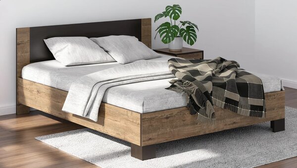 Postel NODULOSA 160x200 cm, dub april/wenge