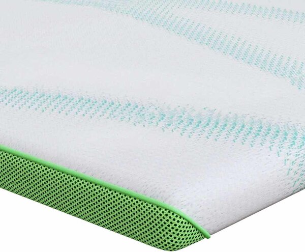 Topper na matraci Bílá a zelená 80 x 200 cm Jacquardová tkanina