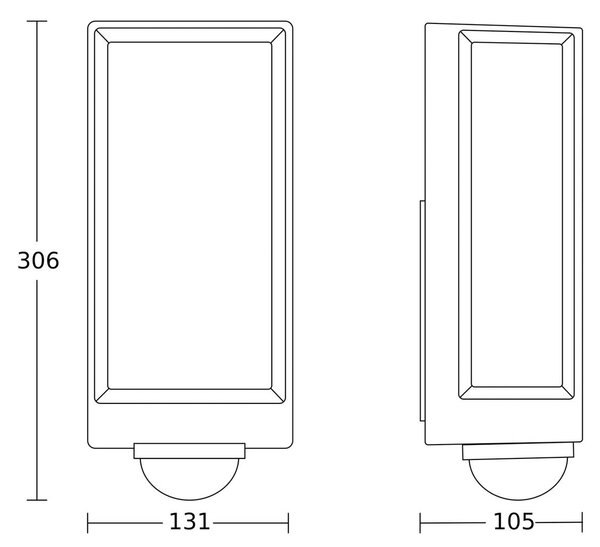 STEINEL Venkovní nástěnné svítidlo Smart Sensor L42 SC, antracitová, Černá, Hliník