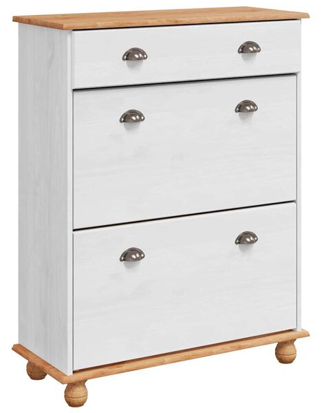 Skříň na obuv ASKIM Bílá 85 x 35 x 108 cm Masivní borové dřevo