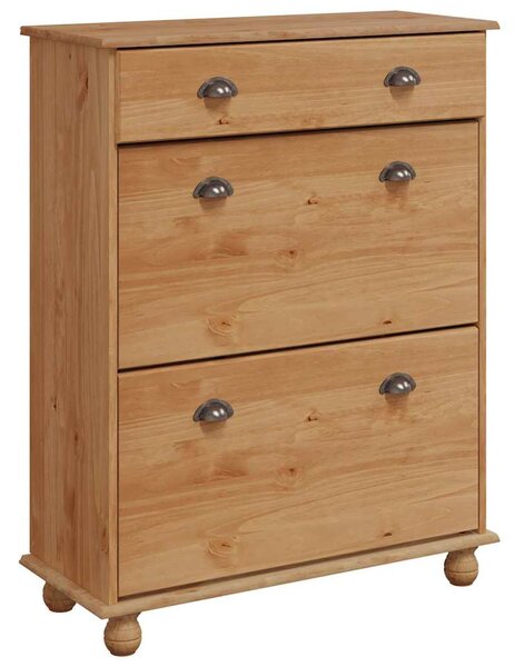 Skříň na obuv ASKIM Hnědá 85 x 35 x 108 cm Masivní borové dřevo