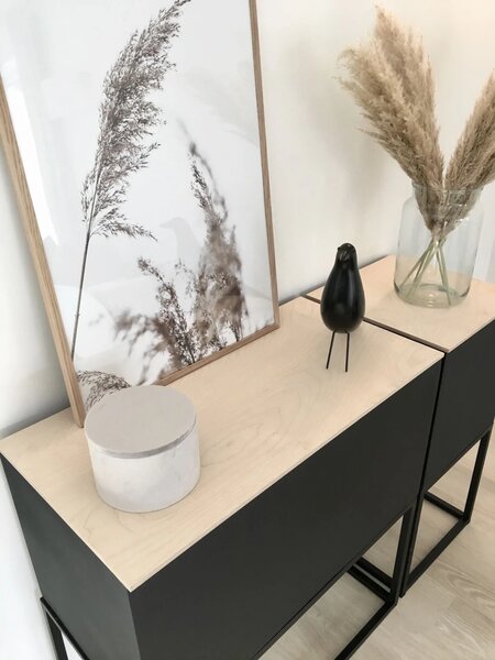 Květináč BLOCK UP, sklolaminát, výška 80 cm, antracit/černá