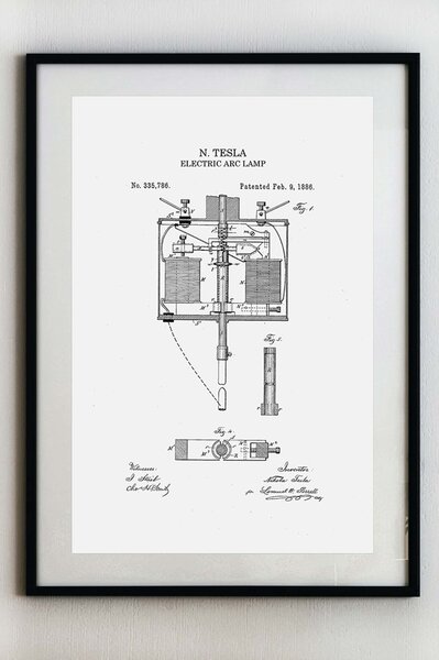 Tesla oblouková elektrická lampa - Plakát A3