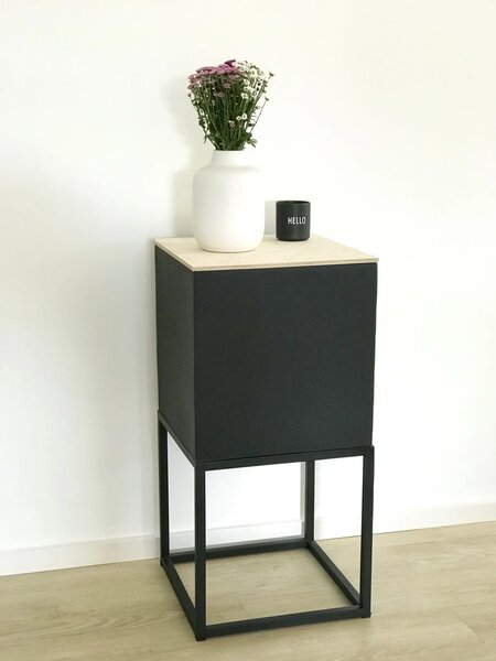 Květináč BLOCK UP, sklolaminát, výška 80 cm, antracit/černá