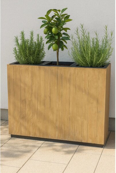 Dřevěný květináč ELEMENTO, dřevo, šířka 90 cm, hnědá