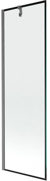 Mexen Next, 1-křídlová vanová zástěna 60 x 150 cm, 6mm čiré sklo - černý vzor, ​​broušená grafitová, 895-060-000-00-70-66