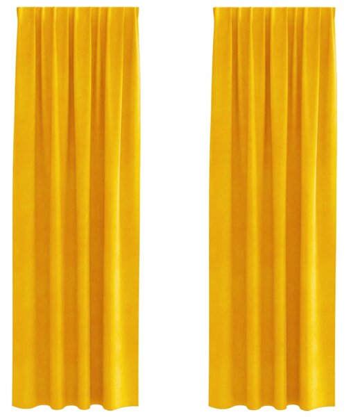 Zatemňovací závěsy 2 pcs Hořčicově žlutá 140 x 260 cm samet