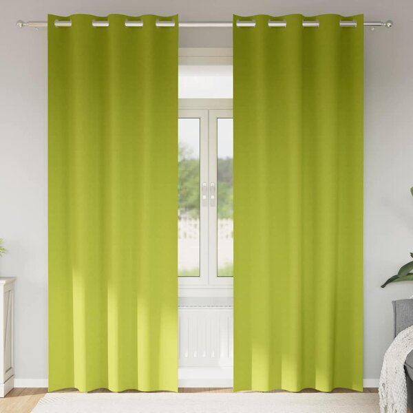 Závěsy na zatemnění s kroužky 2 pcs Zelená 225 x 140 cm