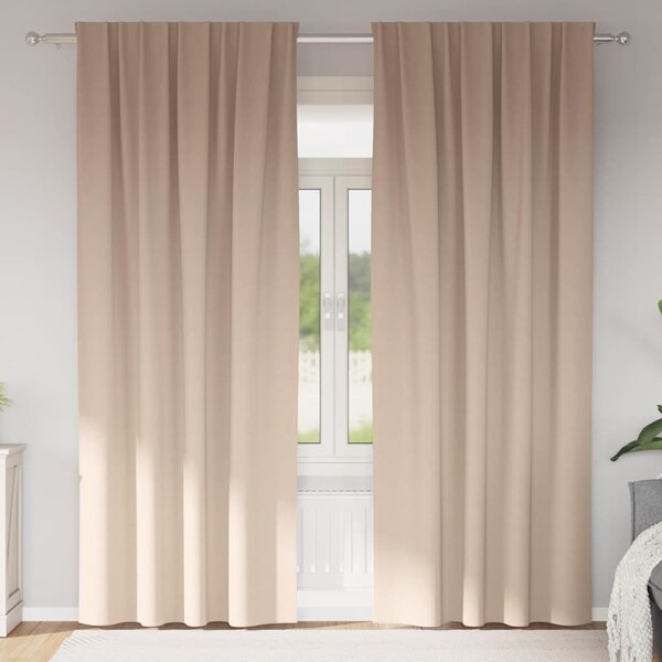 Závěsy na zatemnění s kroužky 2 pcs Taupe 225 x 140 cm