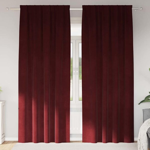 Zatemňovací závěsy 2 pcs Víno Červené 140 x 260 cm samet