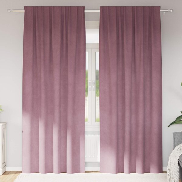 Zatemňovací závěsy 2 pcs Tmavě růžová 140 x 260 cm samet