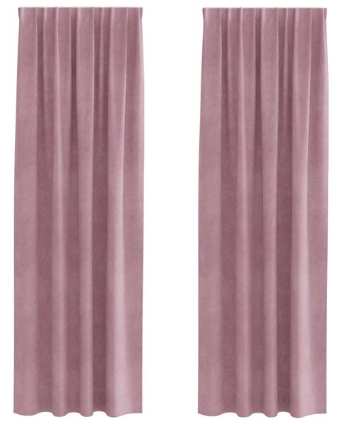 Zatemňovací závěsy 2 pcs Tmavě růžová 140 x 260 cm samet
