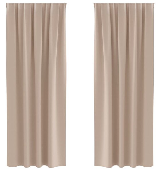 Závěsy na zatemnění s kroužky 2 pcs Taupe 225 x 140 cm