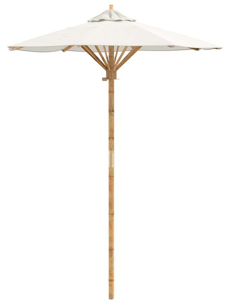Zahradní slunečník Krémově bílá Ø 150 x 210 cm bambus
