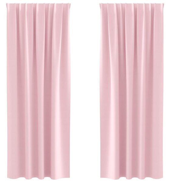 Závěsy na zatemnění s kroužky 2 pcs Bledě růžová 260 x 140 cm