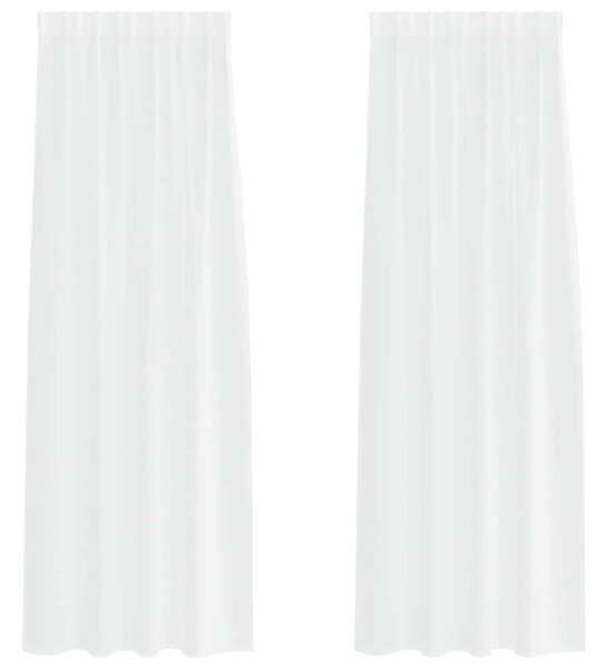 Voile Záclona se záclonami 2 pcs Bílá 225 x 140 cm Polyester