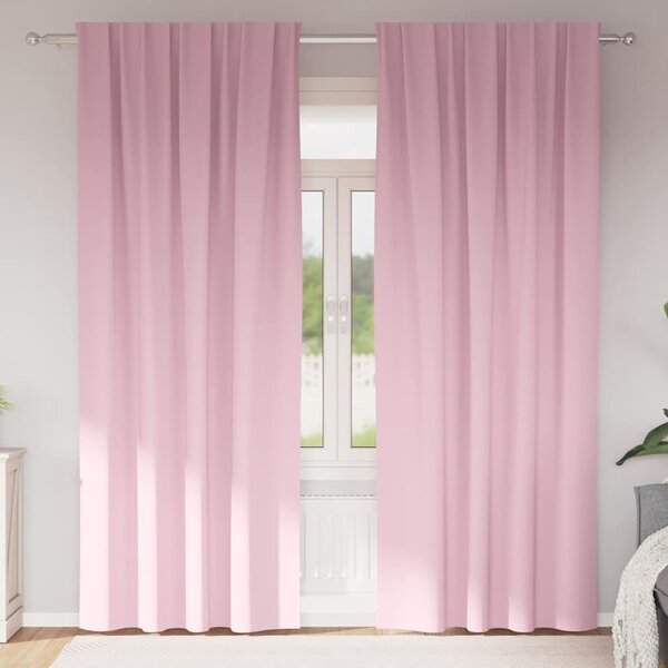 Závěsy na zatemnění s kroužky 2 pcs Bledě růžová 260 x 140 cm