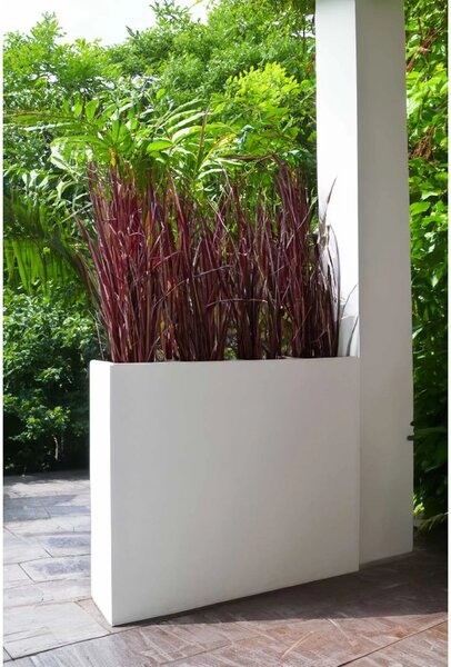 Květináč ELEMENTO, sklolaminát, šířka 117 cm, bílá
