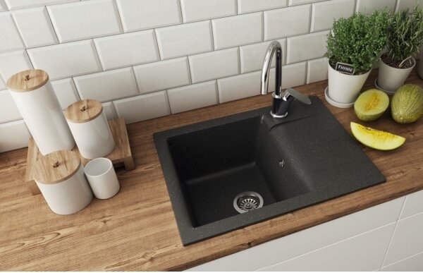 ALVEUS 1149116 - Kuchyňský dřez GEM 59x50 cm granit/černá