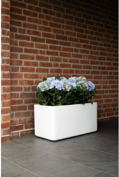 Truhlík MAXI ROUND s kolečky, sklolaminát, šířka 80 cm, bílý mat