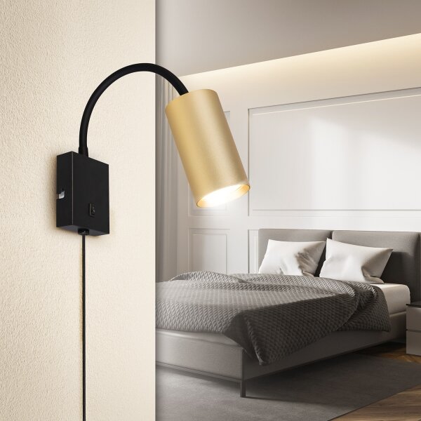 Brilagi - Flexibilní nástěnná lampa SELE 1xGU10/30W/230V černá/zlatá