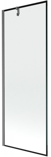 Mexen Next, 1-křídlová vanová zástěna 70 x 150 cm, 6mm čiré sklo - černý vzor, ​​broušená grafitová, 895-070-000-00-70-66