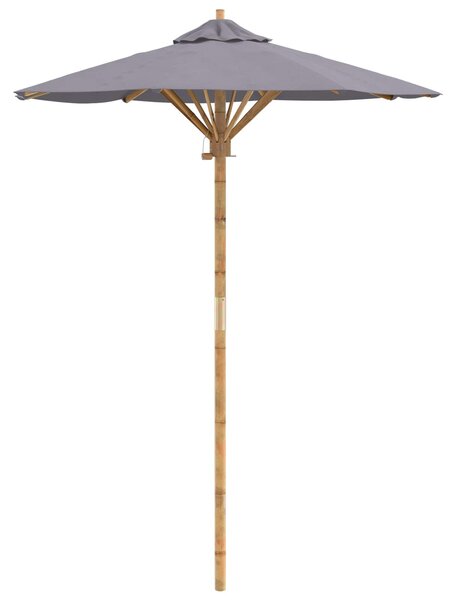 Zahradní slunečník Tmavě šedá Ø 150 x 210 cm bambus