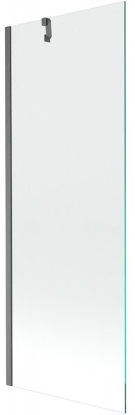 Mexen Next, 1-křídlová vanová zástěna 70 x 150 cm, 6mm čiré sklo, broušená grafitová, 895-070-000-00-00-66