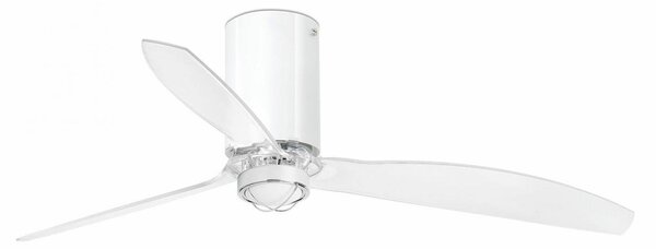 MINI TUBE FAN M LED, bílá/transparentní, stropní LED ventilátor s DC motorem - FARO