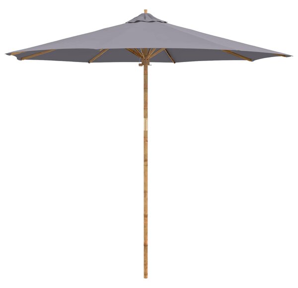 Zahradní slunečník Tmavě šedá Ø 270 x 260 cm bambus