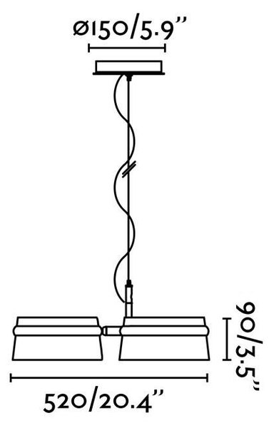 LOOP závěsné svítidlo, černá - FARO